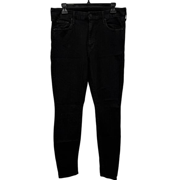 MOTHER Womens The Looker Not Guilty Black Skinny Jeans Stretch Size 32 High - Picture 1 of 8